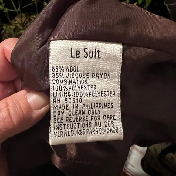 Le Suit Women's Sz 12 Two Piece Wool Blend Blazer & Skirt Combo - Picture 4 of 8